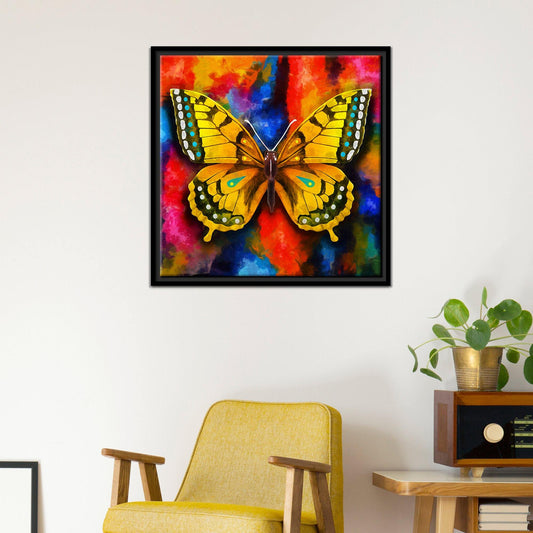 Colorful Butterfly Floating Canvas Wall Painting Frame