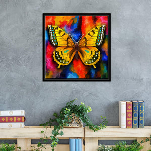 Colorful Butterfly Floating Canvas Wall Painting Frame