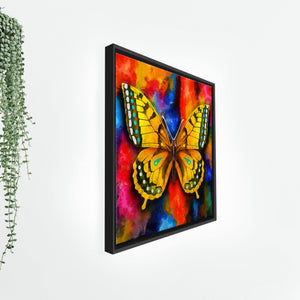 Colorful Butterfly Floating Canvas Wall Painting Frame