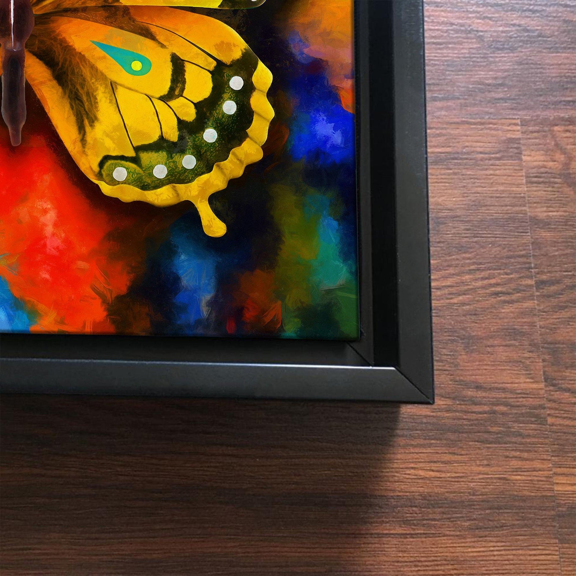 Colorful Butterfly Floating Canvas Wall Painting Frame