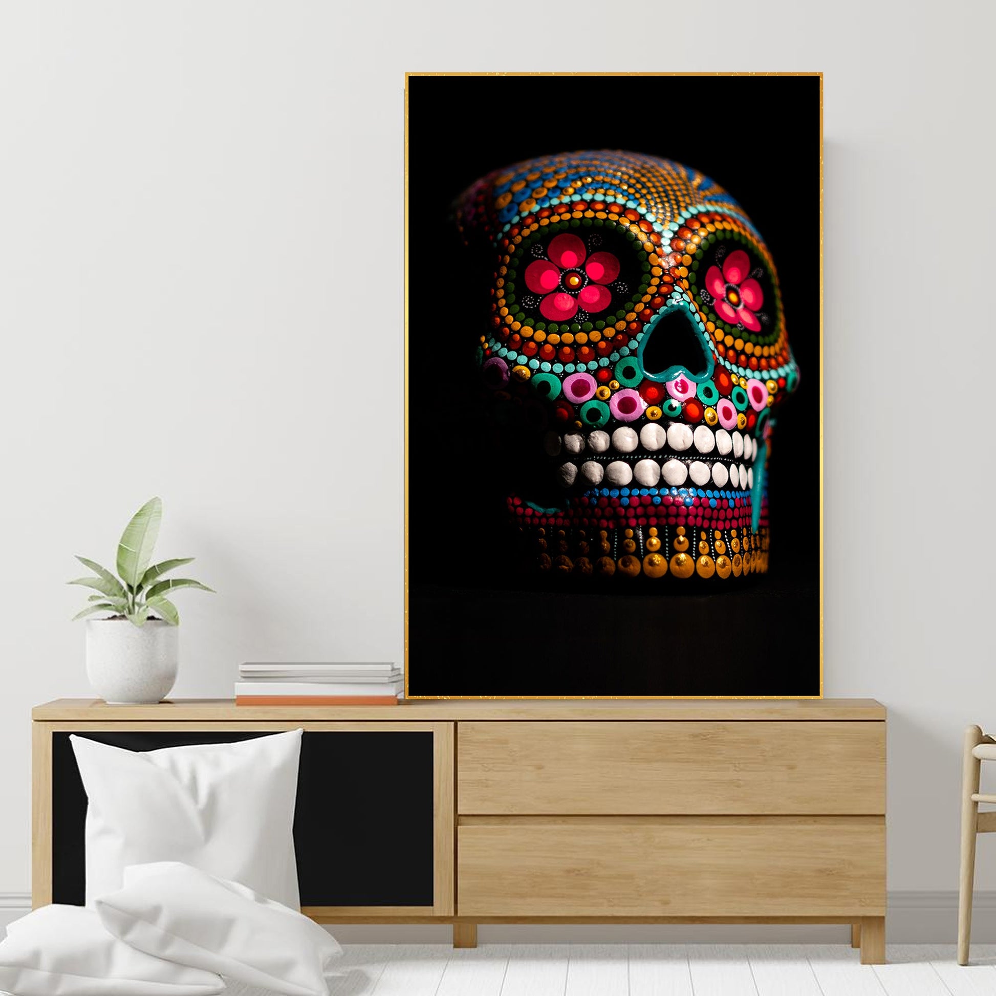 Decorative Skull Floating Canvas Wall Painting