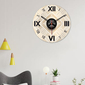 Golden Wooden Wall Clock