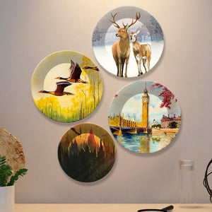 Different Seasons Wall Plates Painting Set of Four