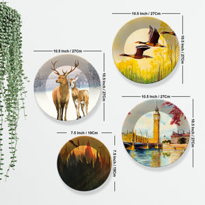 Different Seasons Wall Plates Painting Set of Four