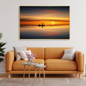 Beautiful Sunset Wall Painting Floating Canvas