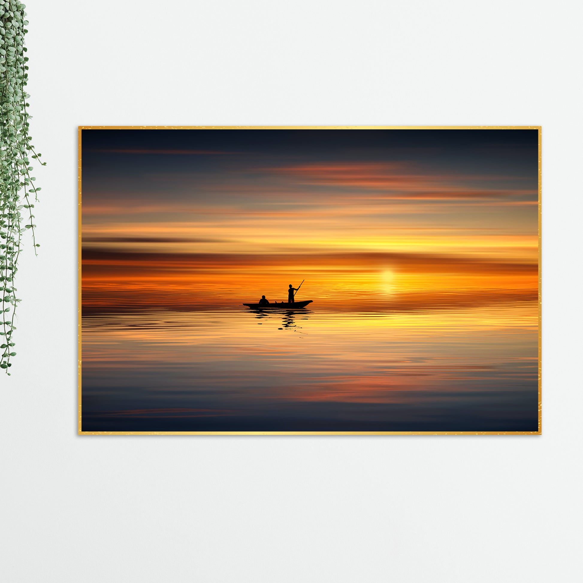 Beautiful Sunset Wall Painting Floating Canvas