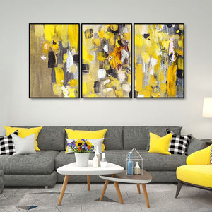 Beautiful Colorful Texture Abstract Art Floating Wall Painting Set of 3