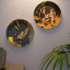 Golden Feather Ceramic Wall Hanging Plates Set of Two