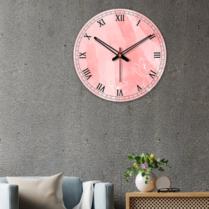 Flower Printed Wooden Wall Clock