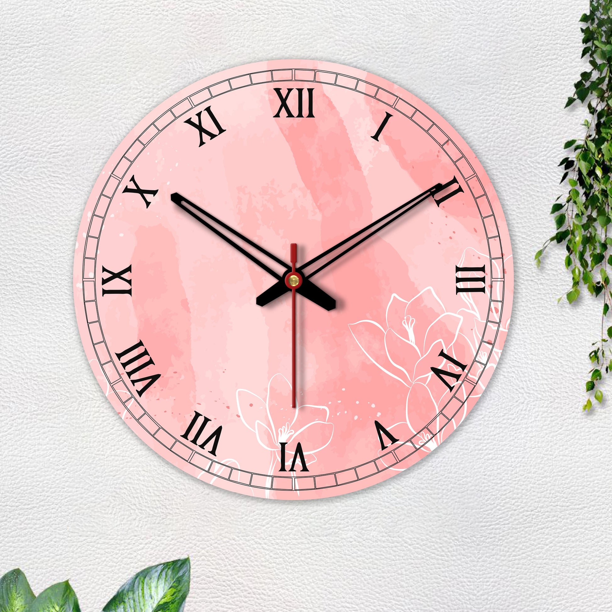 wall clock wooden frame