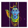 Lord Bholenath Canvas Wall Painting of Three Pieces