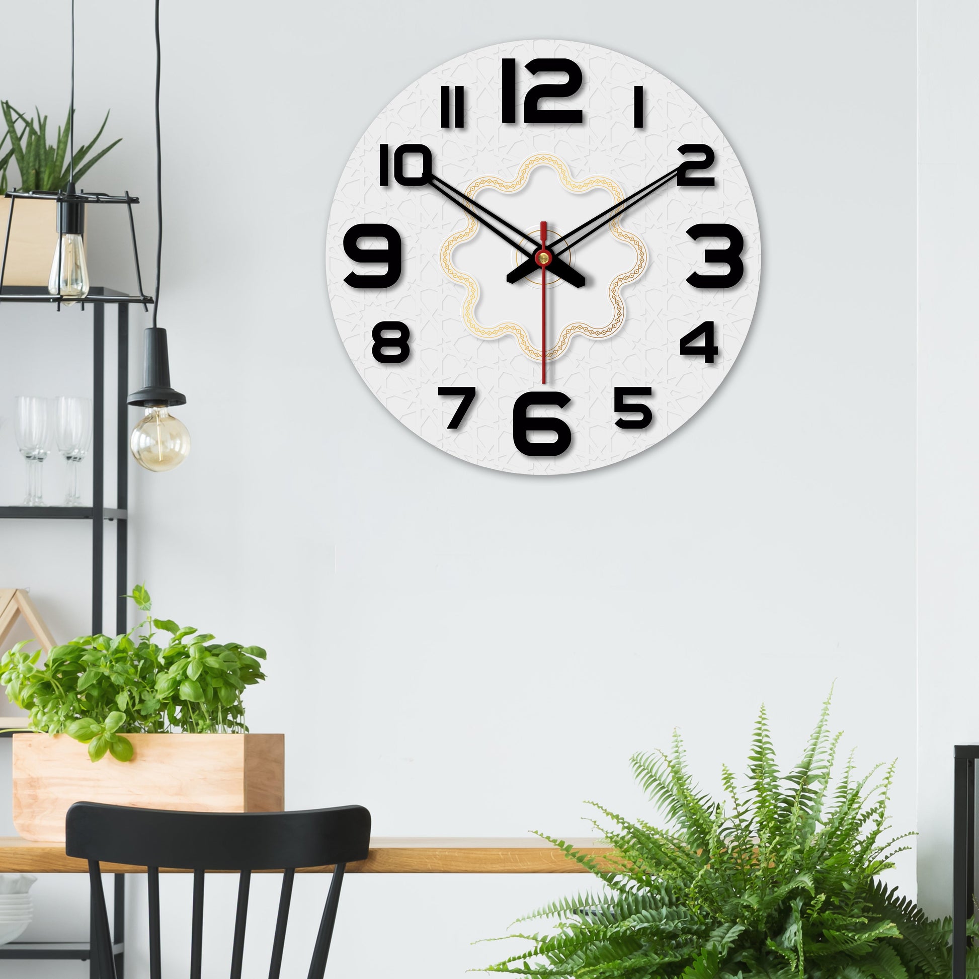 wall clock wooden frame