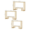 Two-Tier White Marble Gold Console Table