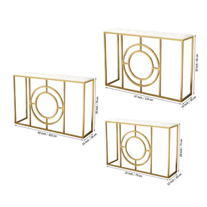 Modern Minimalist White Marble Gold Console Table