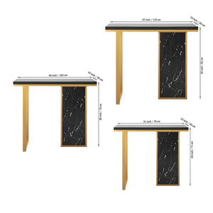 Modern Opulence Black Marble Gold Console Table