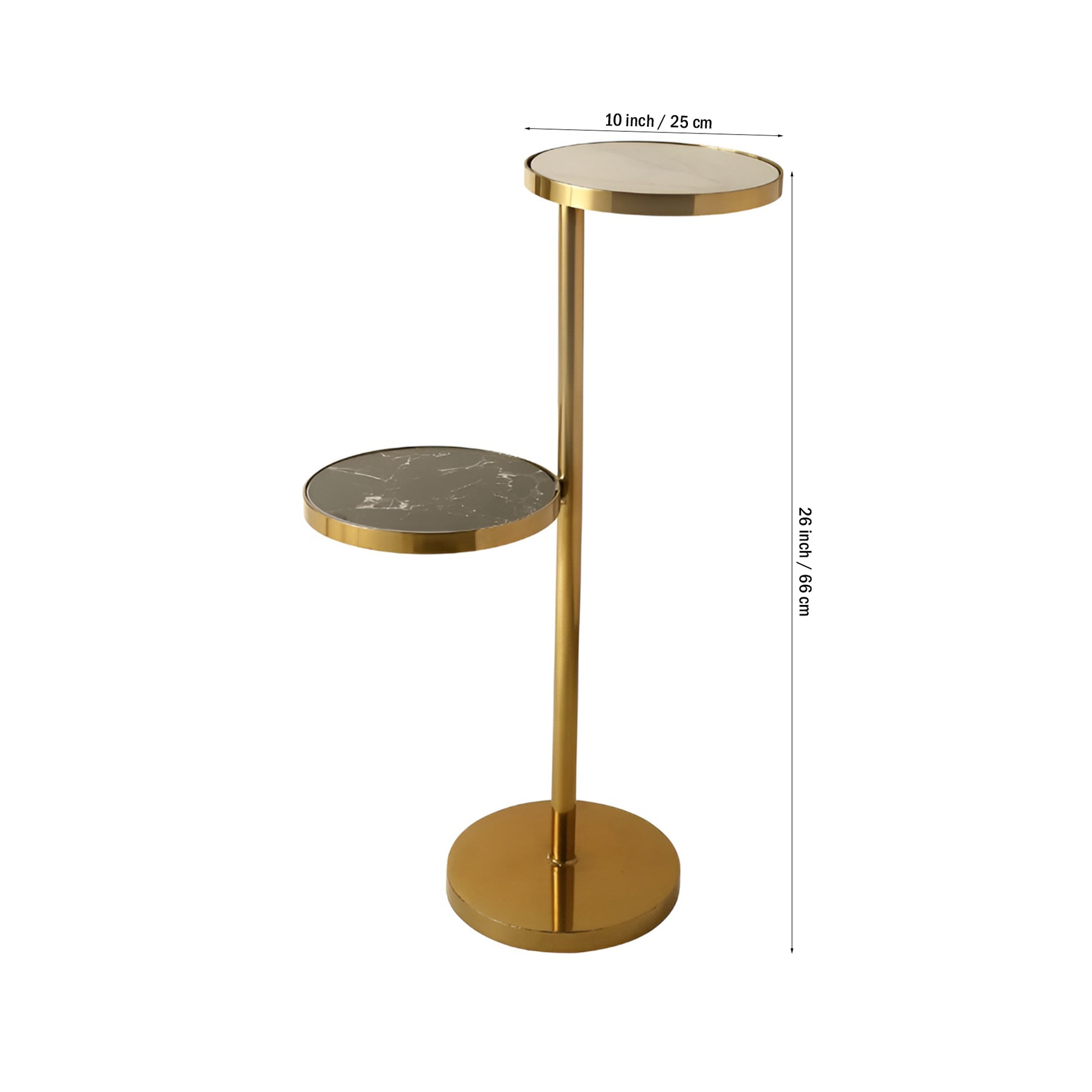 Modern Golden Round Shape Iron Stand Drink Table