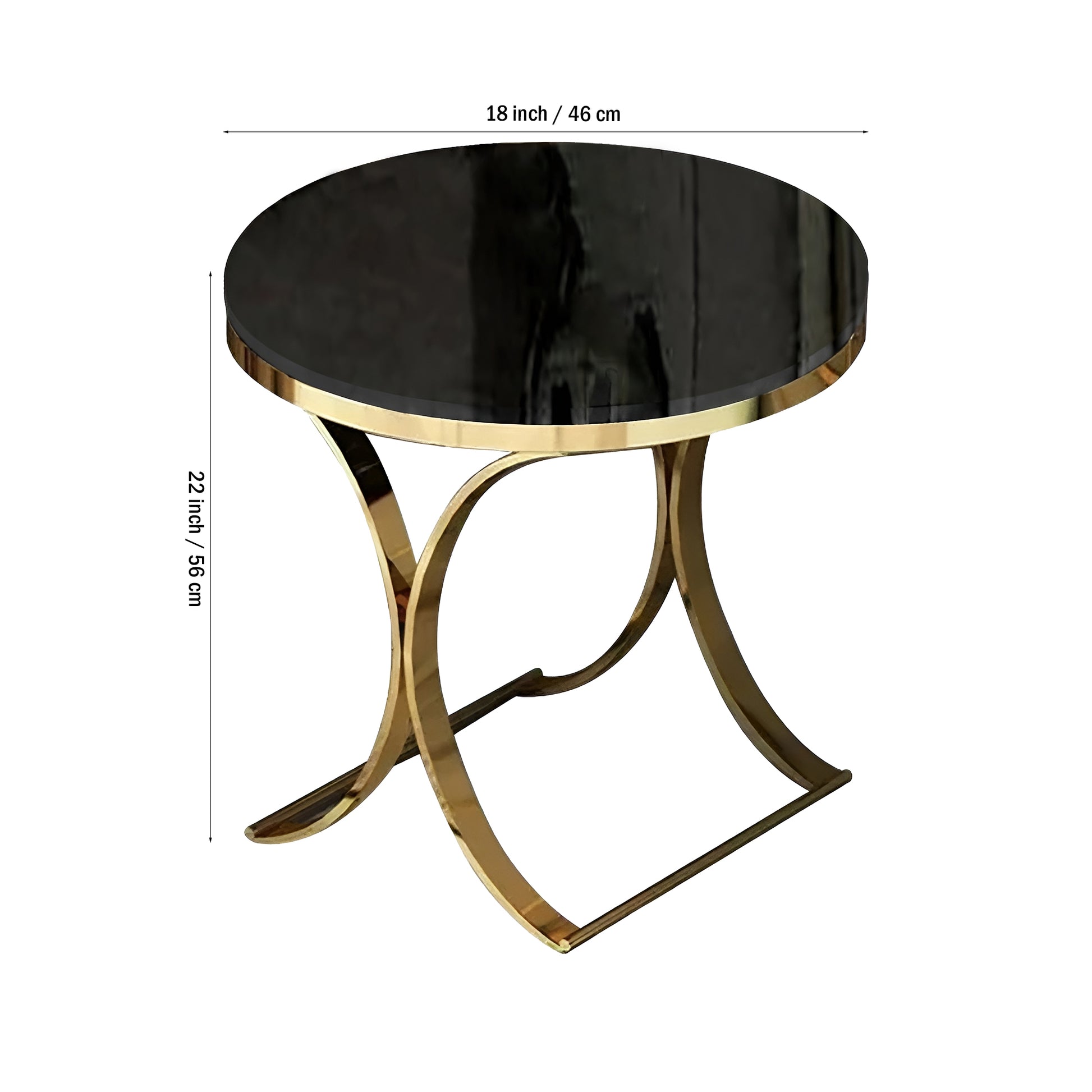 Premium Golden Iron Avarua Round Marble Table