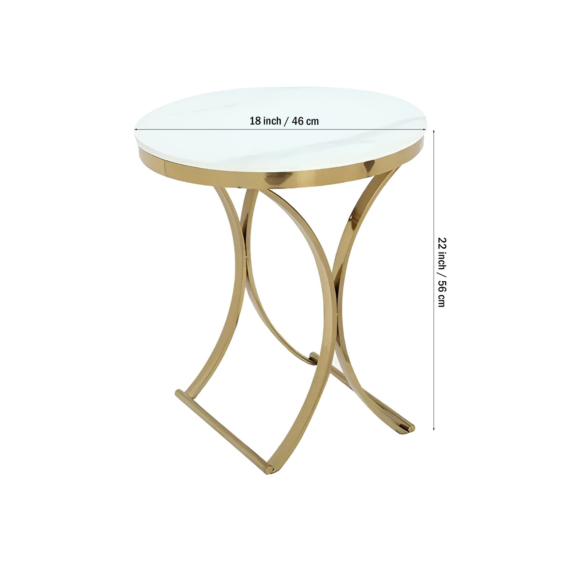 Premium Golden Iron White Round Marble Table