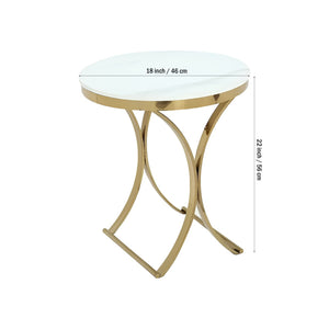 Premium Golden Iron White Round Marble Table