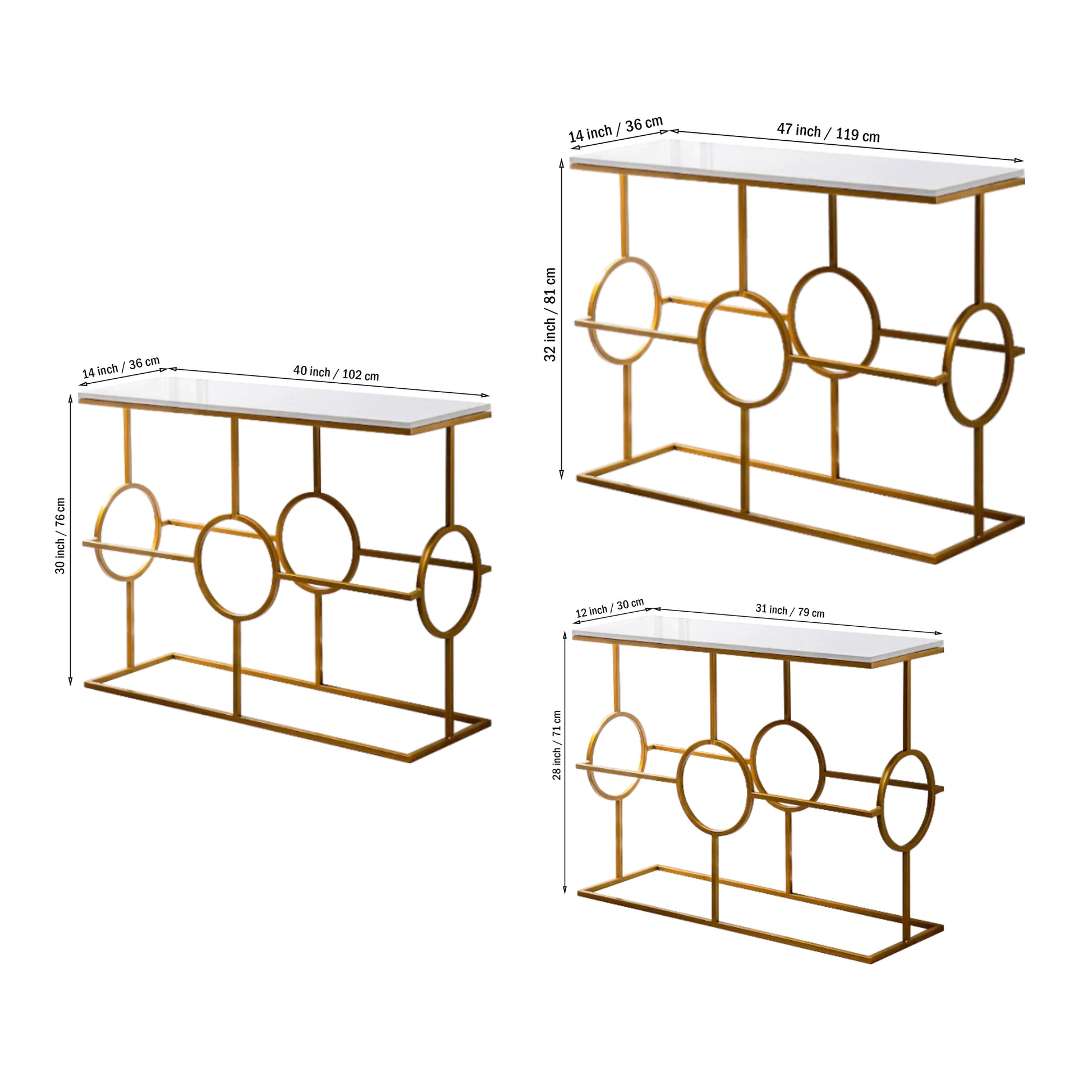 Contemporary Console Table in Geometric Pattern Design