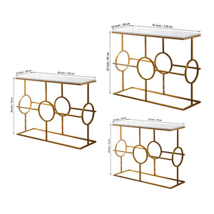 Contemporary Console Table in Geometric Pattern Design