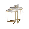 Golden Duo Metal Nesting Side Tables Set of 2