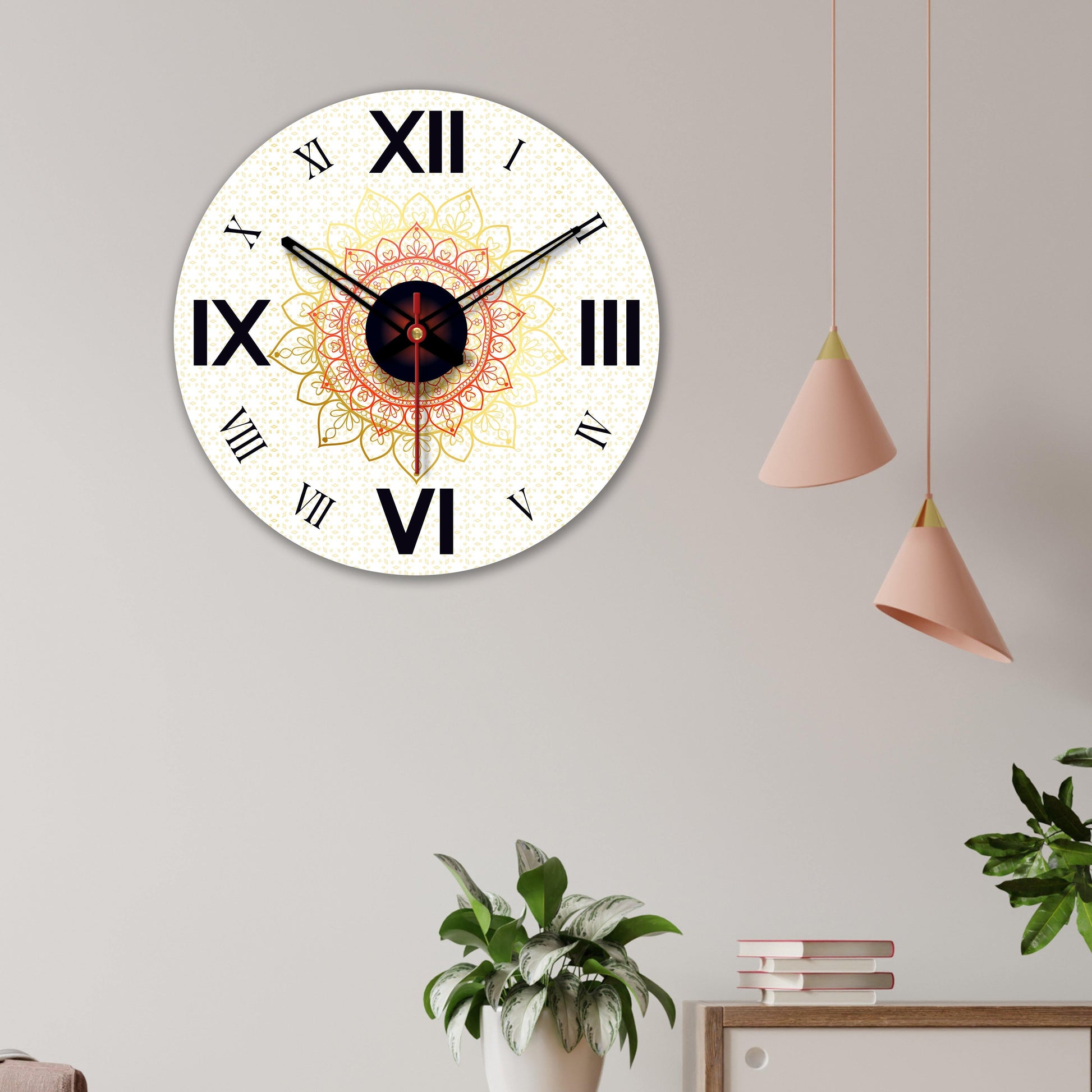 wall clock wooden frame