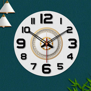 wall clock wooden frame