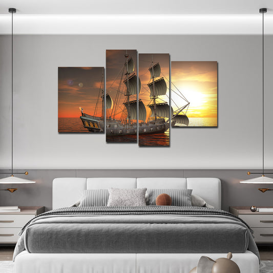 A Sailing Boat Premium Canvas Bedroom Wall Painting