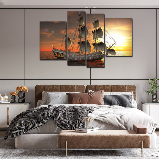 A Sailing Boat Premium Canvas Bedroom Wall Painting