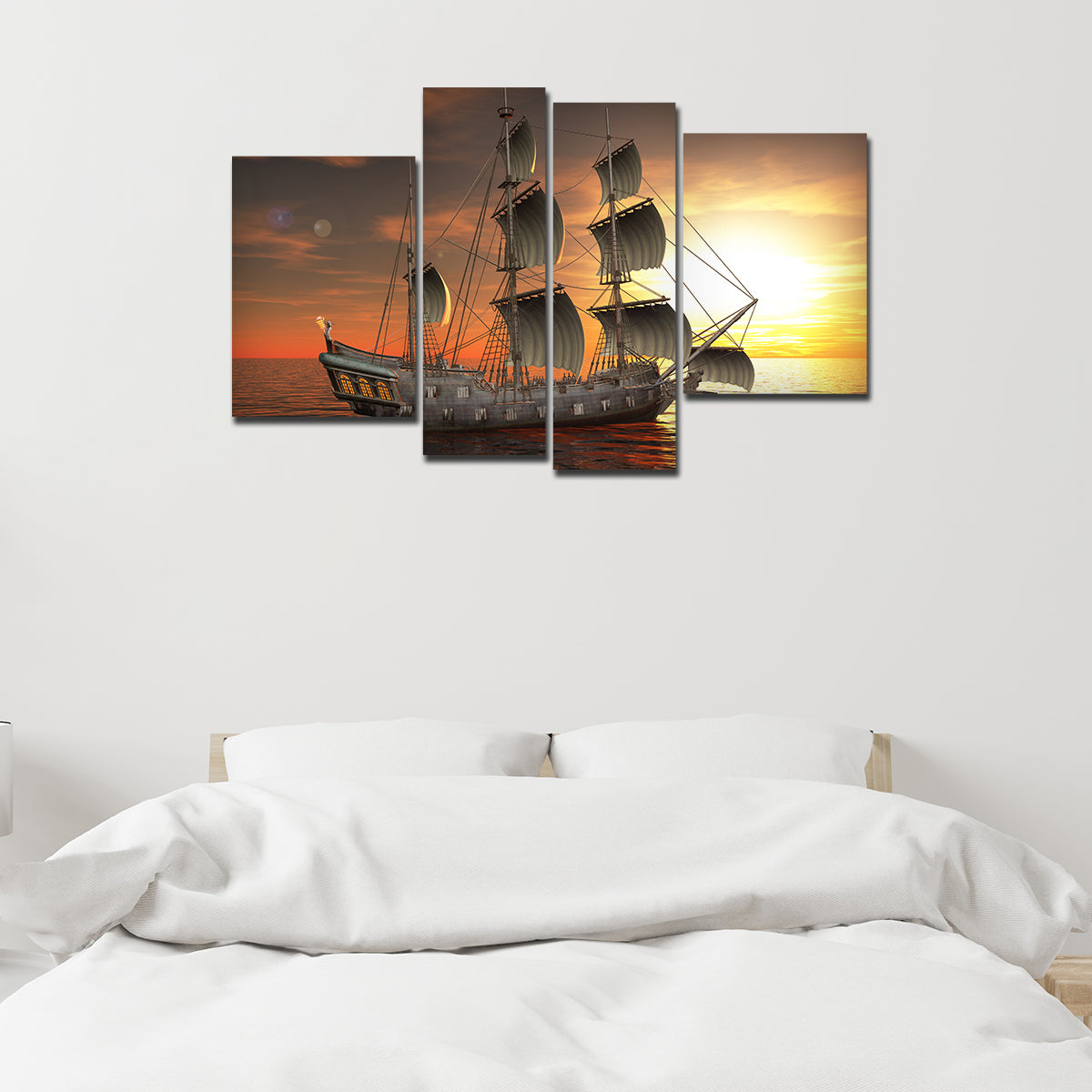 A Sailing Boat Premium Canvas Bedroom Wall Painting