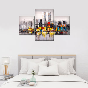 New York City Skyline Premium 4 Pieces Wall Painting