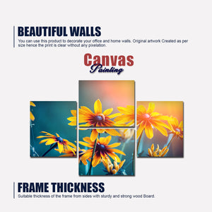 Flowers in A Garden Canvas 4 Pieces Wall Painting