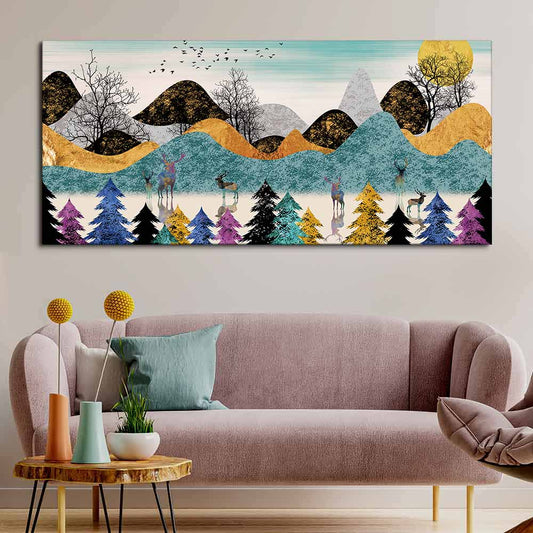 Modern Art Forest Premium Canvas wall Painting