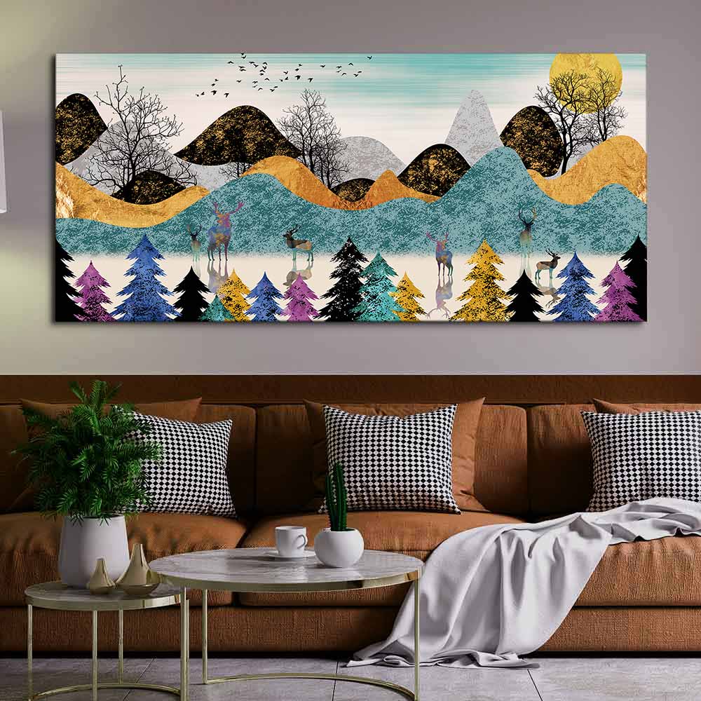 Modern Art Forest Premium Canvas wall Painting