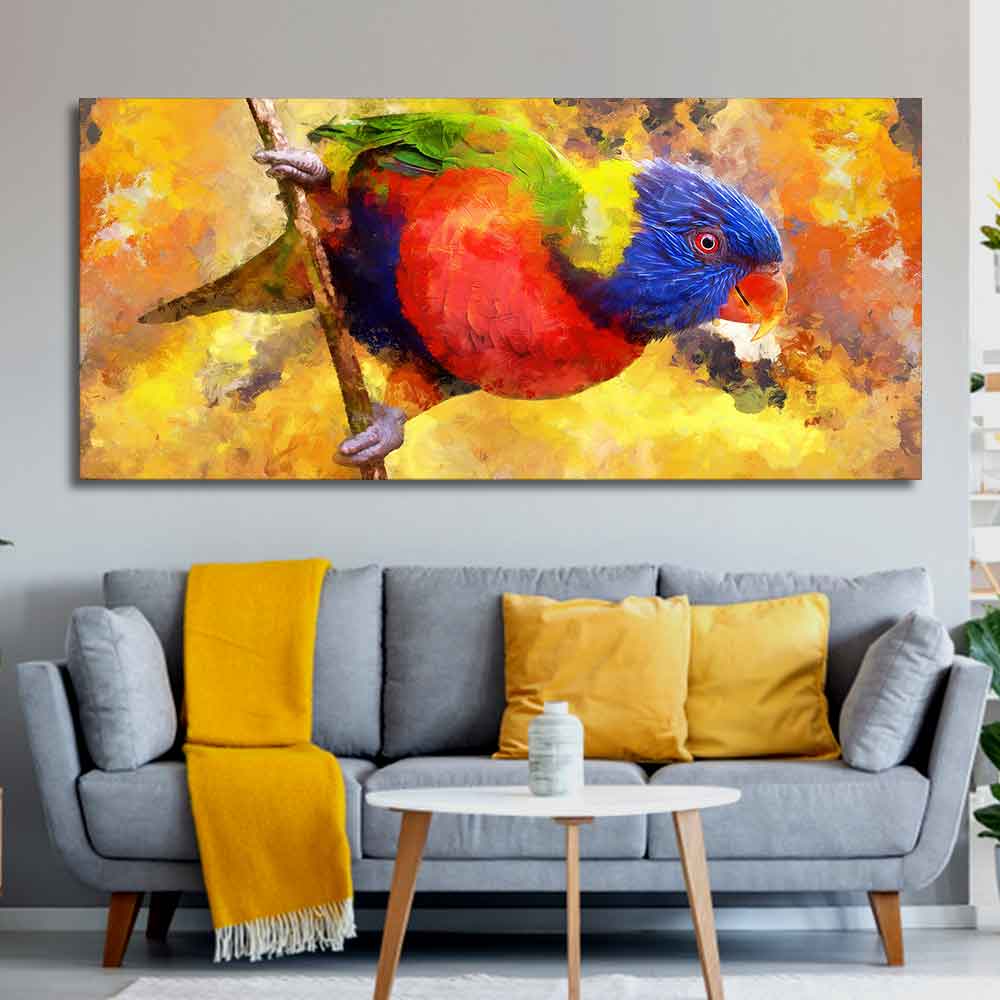 Colorful Parrot Abstract Art Canvas wall Painting