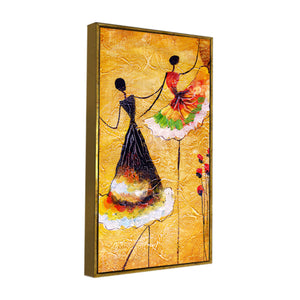 Beautiful Dancing Beauties Warli Art Wall Painting for Living Room