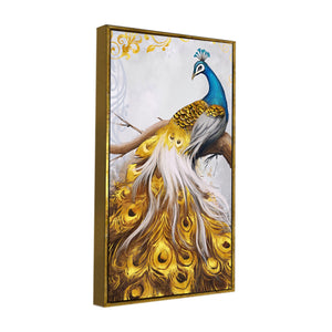 Classic Wall Painting of A Golden Feather Peacock