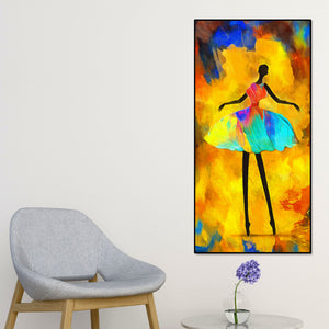 Premium Wall Painting of African Girl Ballerina Dancing