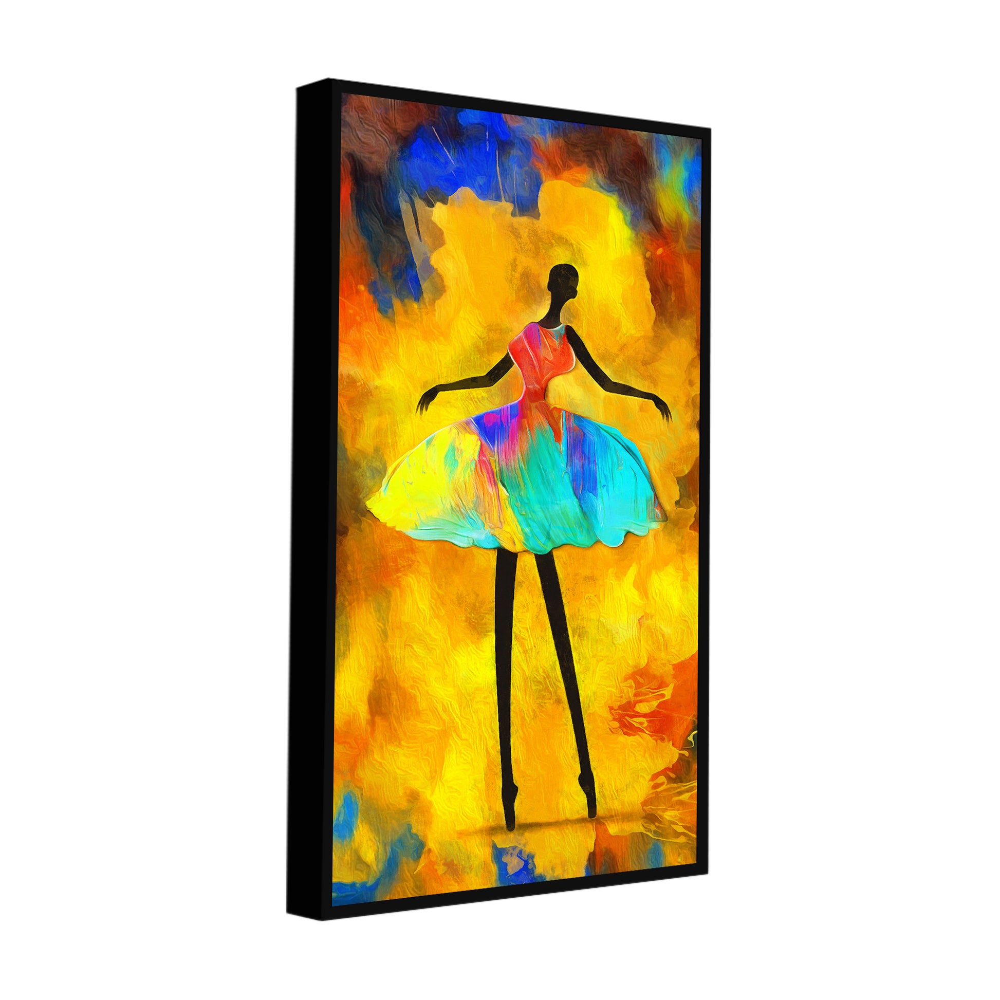 Premium Wall Painting of African Girl Ballerina Dancing