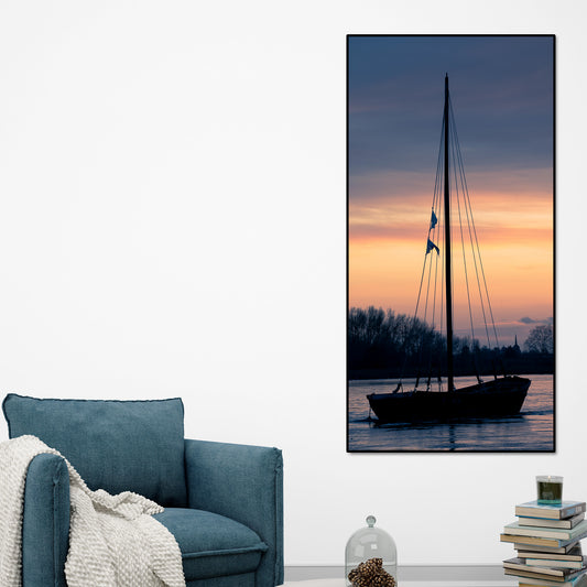 Boat at Sunset Canvas Wall Painting