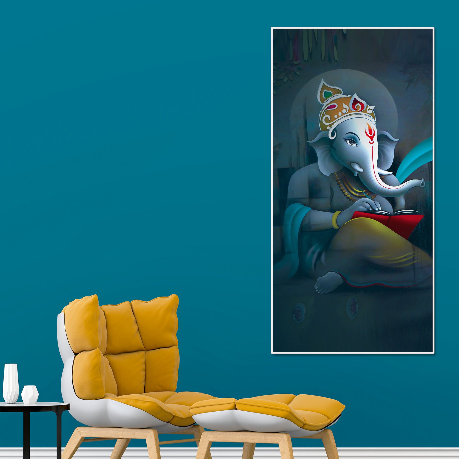 Auspicious God Ganesha Canvas Wall Painting