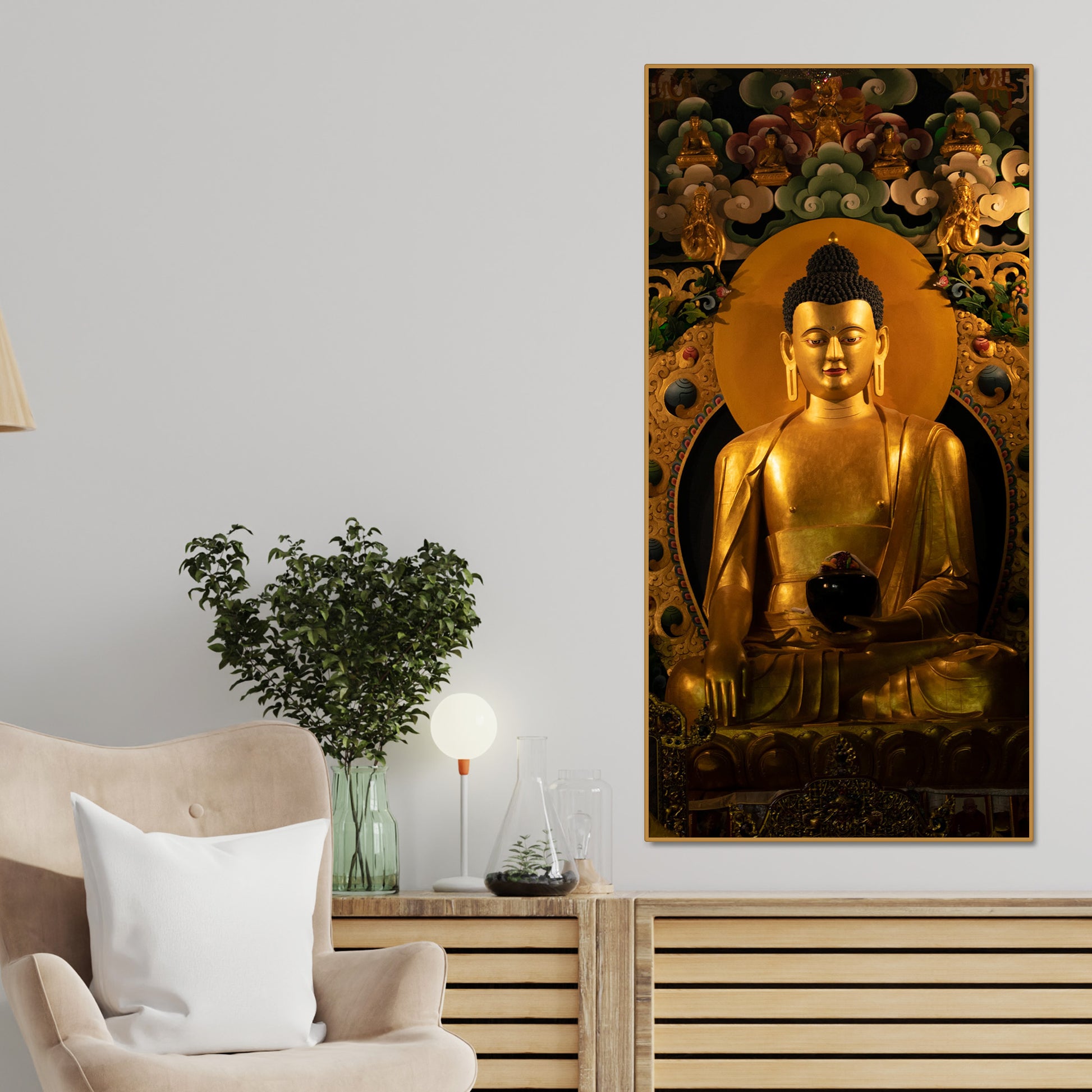 Ancient Buddha Statue Canvas Wall Painting