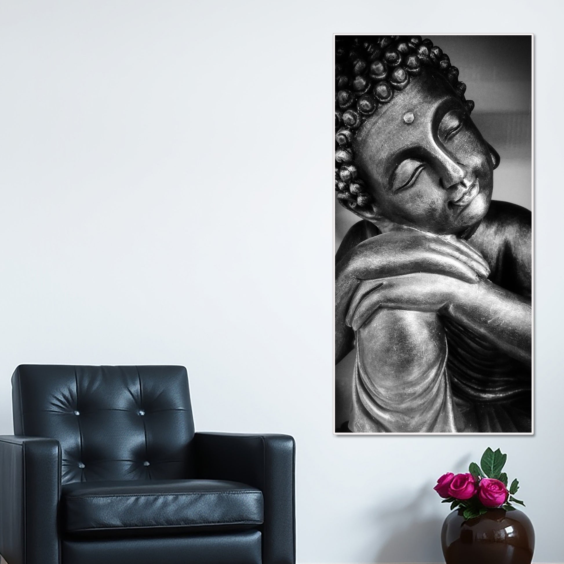 Gautam Buddha Sculpture Canvas Wall Painting