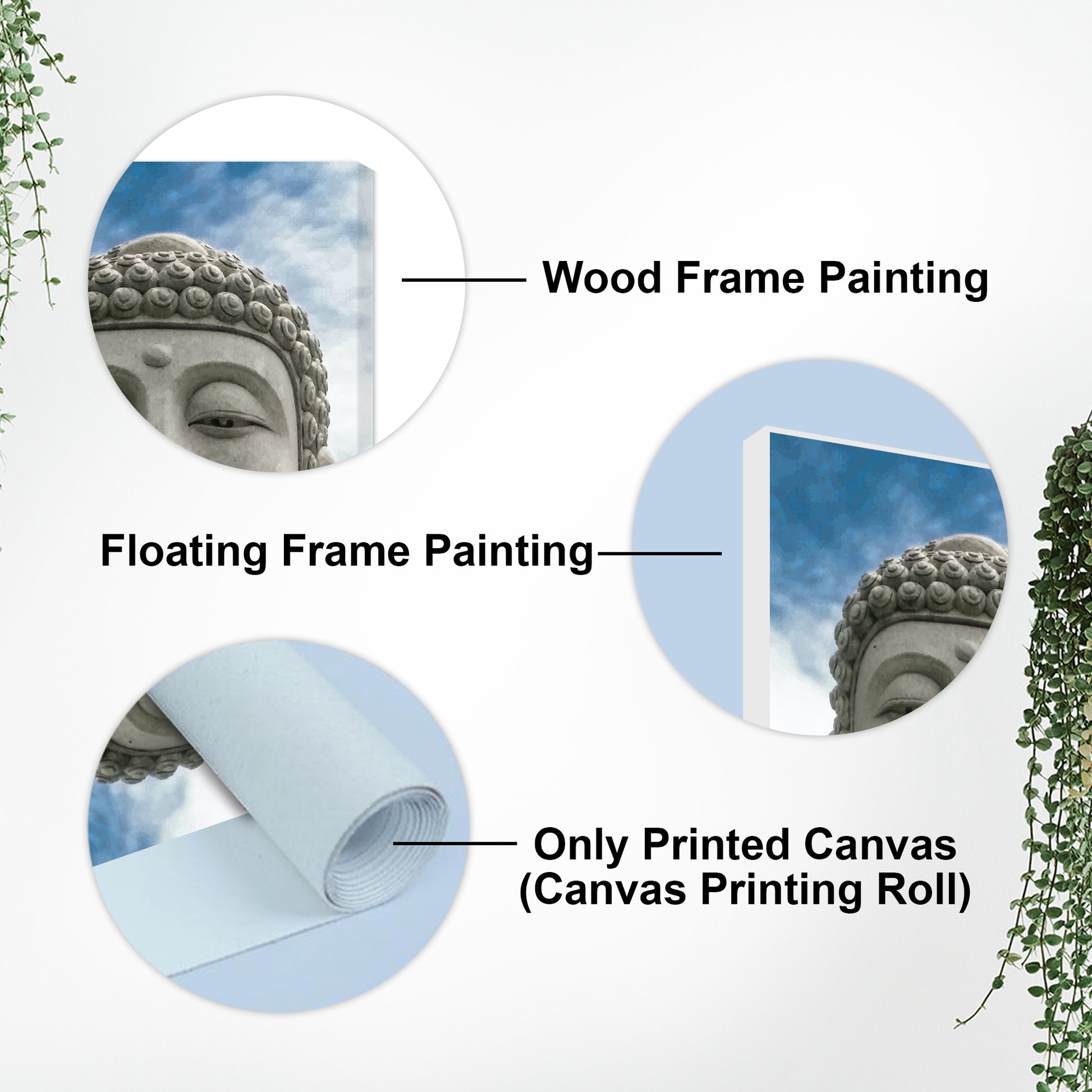 Gautam Buddha Sculpture Vertical Wall Painting