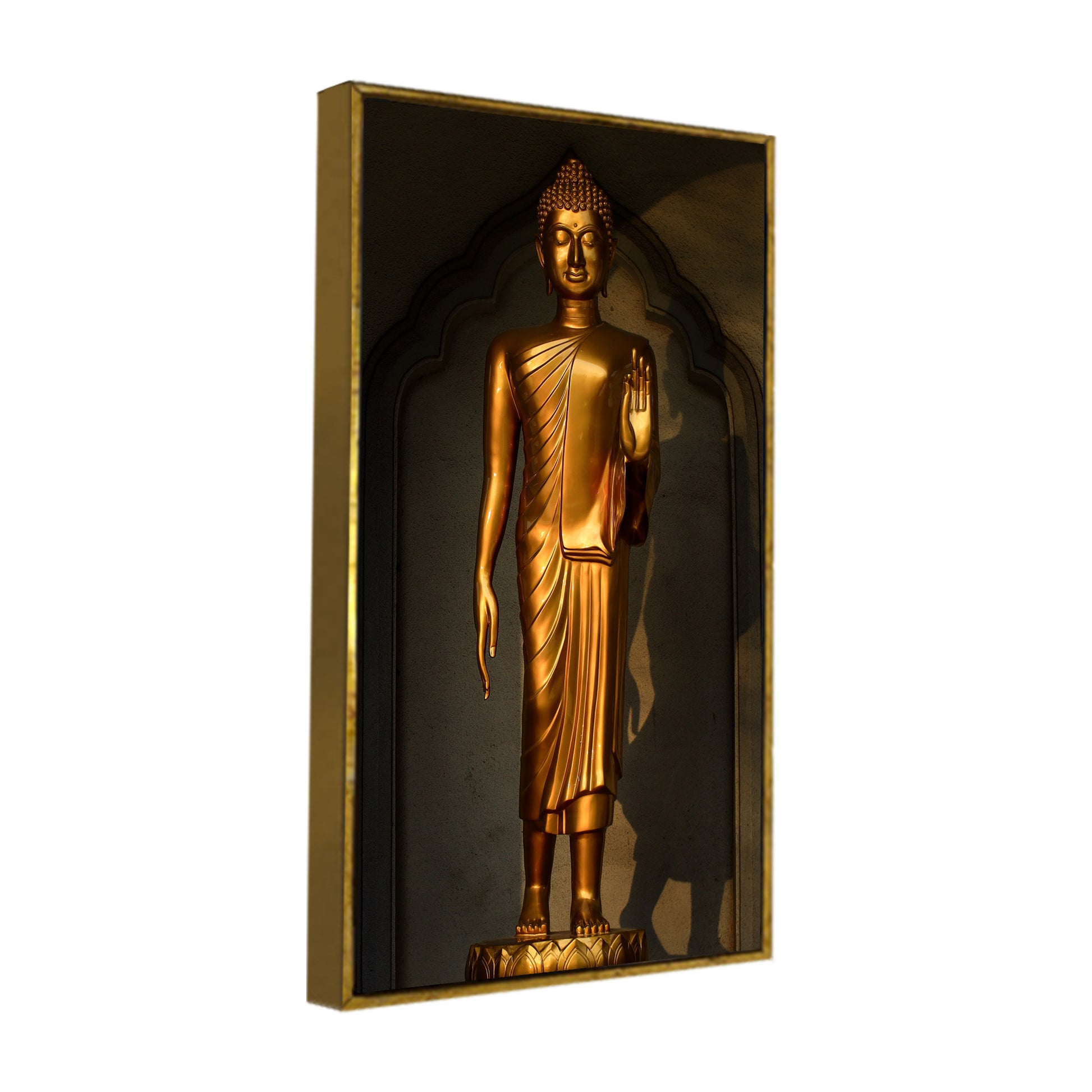 A Golden Statue of Buddha Canvas Wall Painting