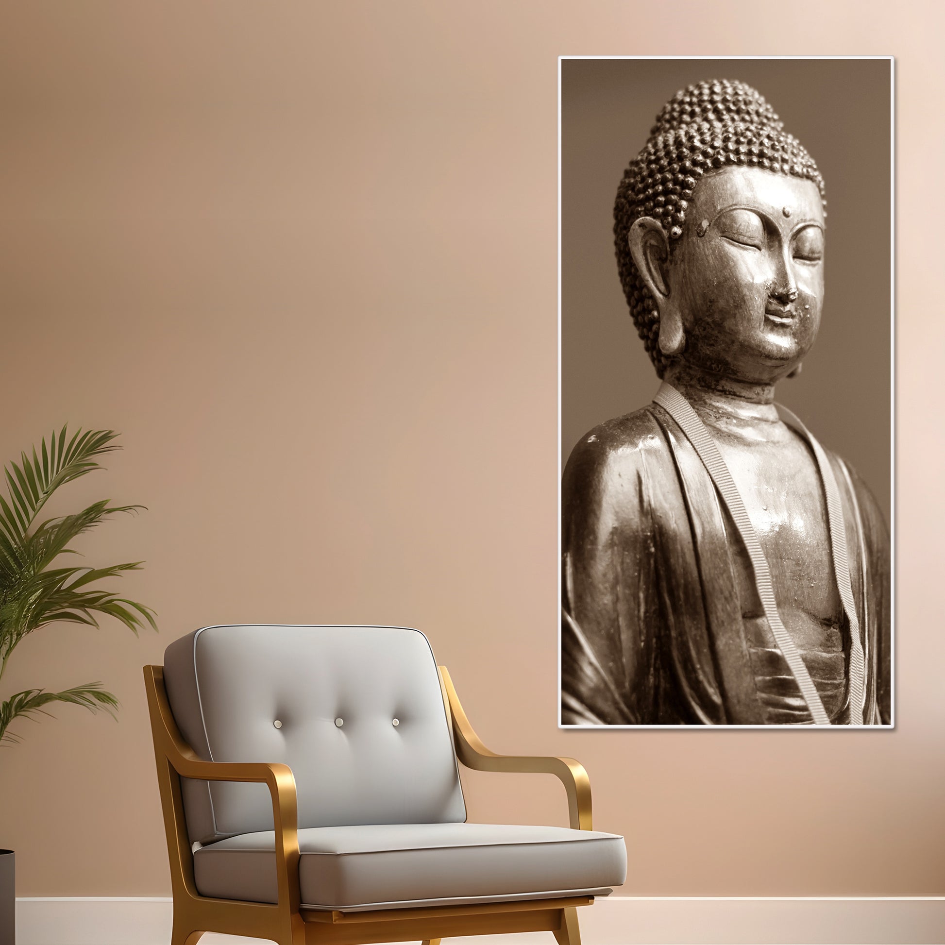 Sculpture of God Buddha Canvas Wall Painting