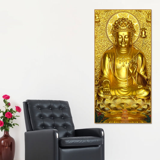 Golden Buddha Statue Canvas Wall Painting