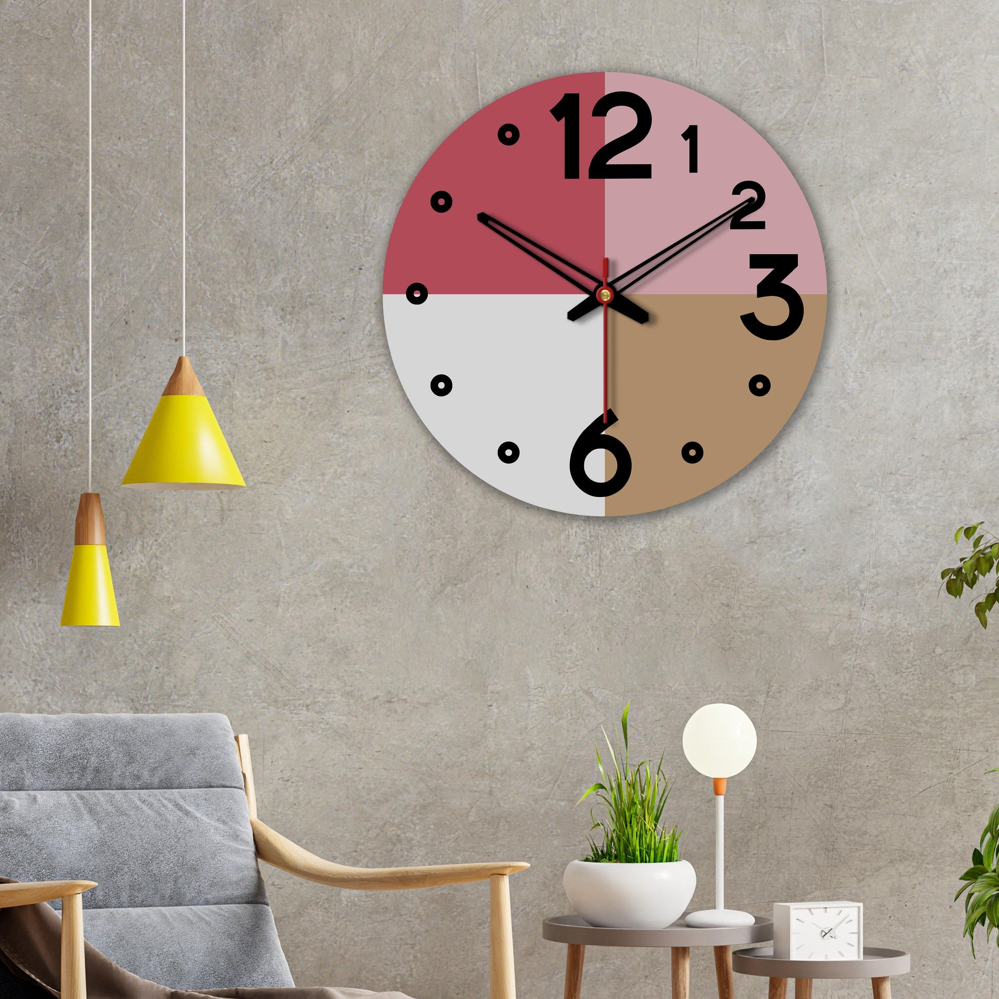 Designer wooden wall clock