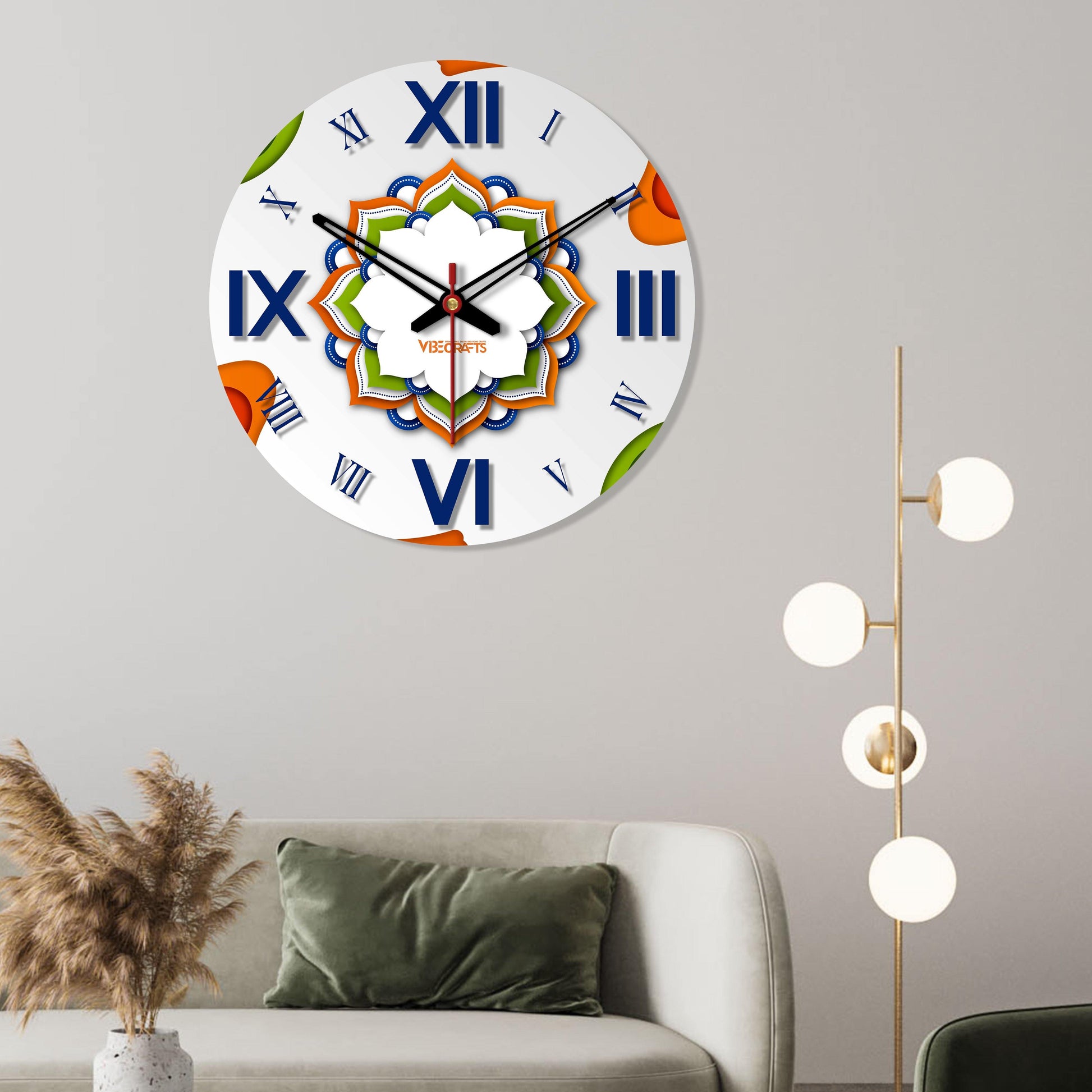 wall clock wooden frame